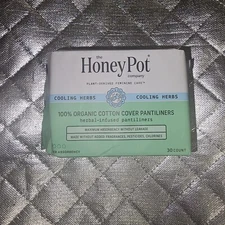 The Honey Pot Company Organic Cotton Everyday Herbal Pantiliners 30 Ct 