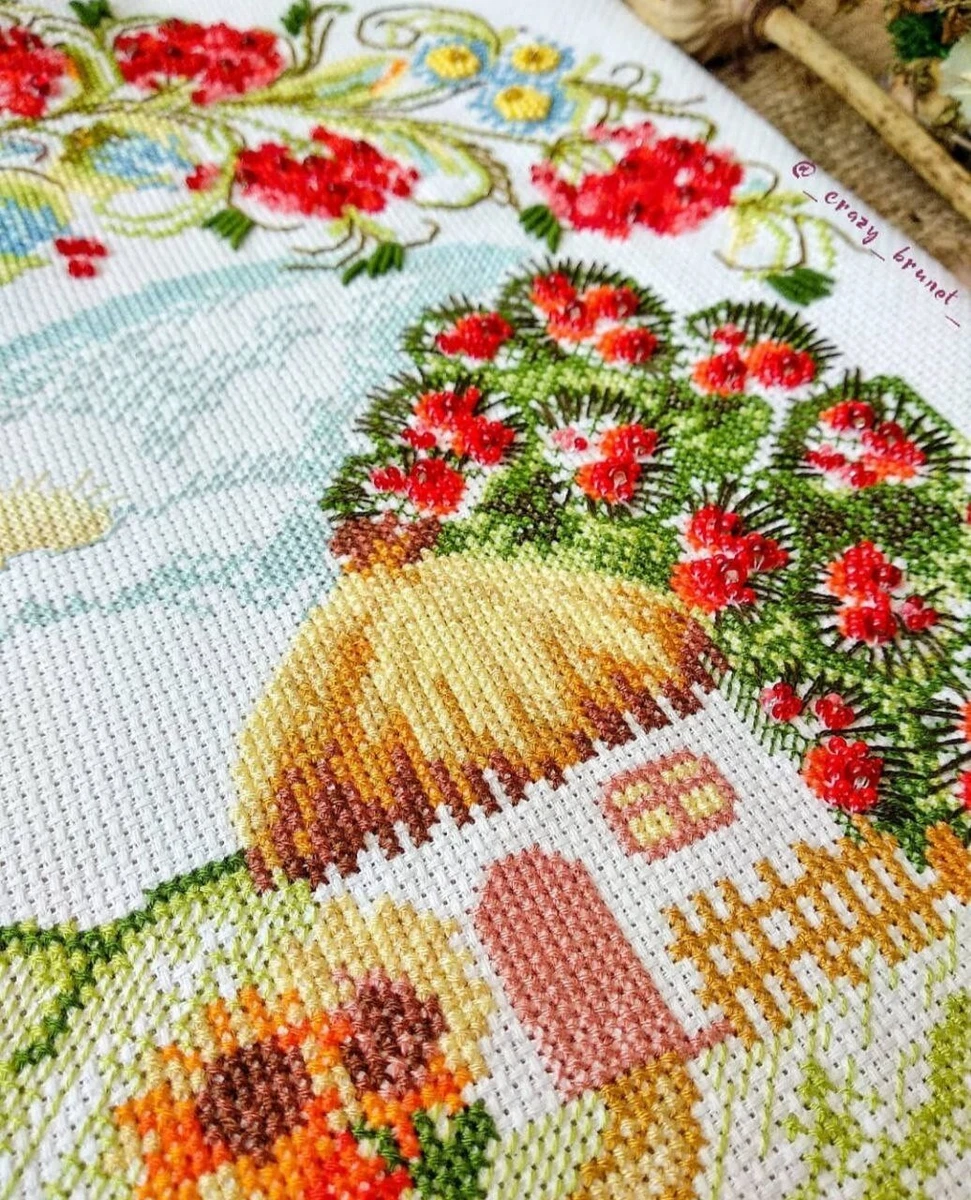 DIY Needlepoint Kit Viburnum painting Cross-Stitch Craft Set for Home