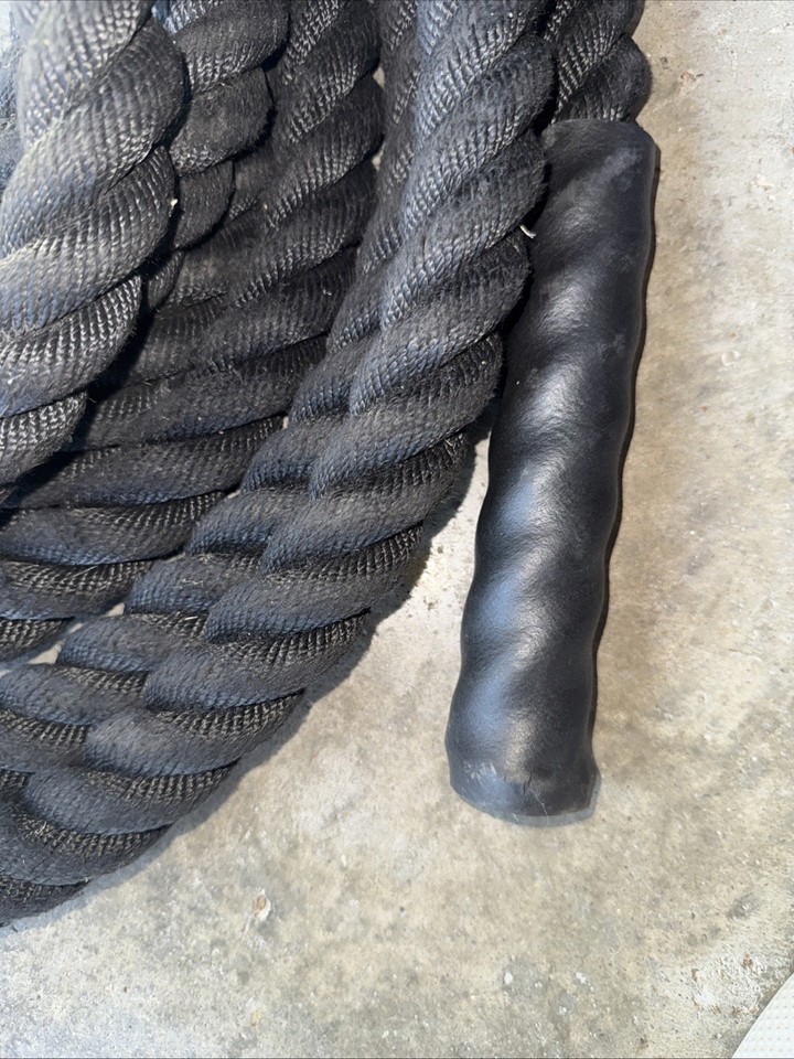 Battle Rope 30ft 31lb 1.5” Heavy Training Rope Strength HIIT Gym ...