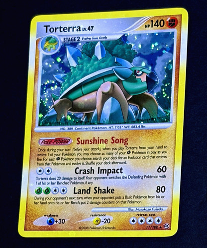 2008 Pokemon TORTERRA Stormfront COSMOS HOLO Bleed Rare Card 11/100 FART SWIRL