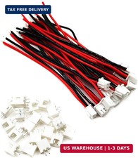 20 Sets Mini Micro JST-XH 2.54mm Pitch 2 Pin Male Connector with 10cm Silicone W