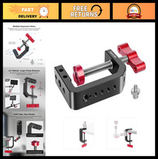 Aluminum C Clamp Desk Mount for DSLR Camera, 1/4"  3/8" Thread, Max Clamp 2.36