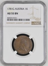 &Ouml;STERREICH M&uuml;nze Kreuzer 1781 G NGC AU 55 BN ca. Stempelglanz