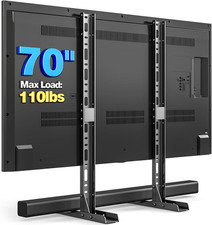 Universal TV Stand for 20-70 Inch Flat Curved Tvs, Height Adjustable Table Top T