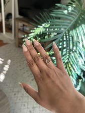 14k Solid Yellow Gold Diamond Horse shoe Ring Sz 7