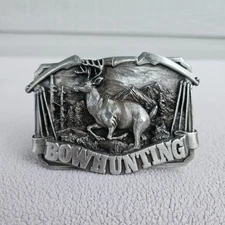 Siskiyou White Tail Deer Bow Hunting Belt Buckle Bergamot Brass Works USA Made