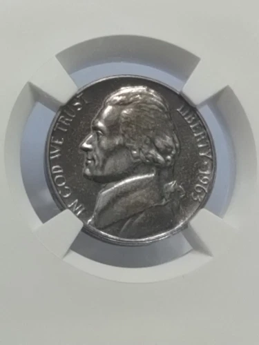 1963 JEFFERSON NICKEL 5 CENTS NGC PROOF 66 COIN UNITED STATES PHILADELPHIA TONED