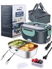 Buddew Heated Lunch Box for Adults - 80W Fast Heating, 1.5L Food-Stainless St...