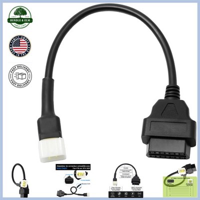 Motorcycle OBDII 6 Pin to 16 Pin Diagnostic Adapter for Laptop Connection