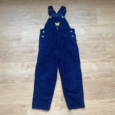 Winnie the Pooh Big Girls Navy Corduroy Overalls Size 14 Excellent