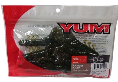YUM 3.5” Christie Craw Bass Fishing Crawfish, Watermelon Candy