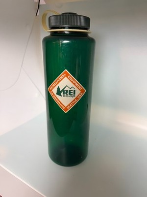 REI Co-Op Nalgene Wide Mouth Water Bottle 48oz Green BPA Free Camping Hiking