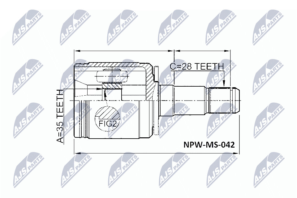 JOINT KIT DRIVE SHAFT NPW-MS-042 FOR MITSUBISHI PAJERO/Van/III/Canvas/Top 3.2L - Image 10