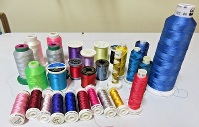 Thread Lot of 29 Spools Madeira Classic #40, Sulky #40, Isacord, Kinkame, Coats