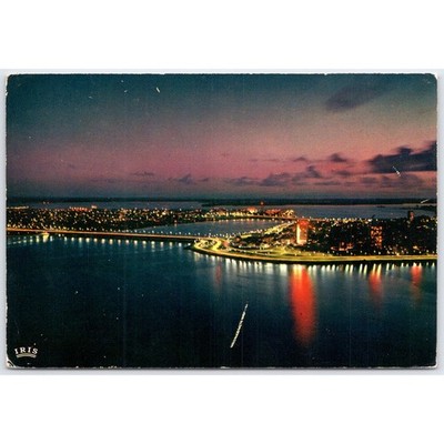 Postcard Abidjan Night View Ivory Coast 1971 Aftrica