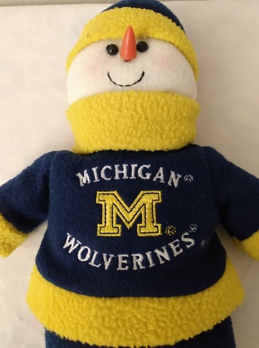 MICHIGAN WOLVERINES FLEECE STUFFED ANIMAL SNOWMAN - 第 2/2 張圖片