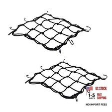 2 PCS Cargo Net,11.8" x11.8" Rack Bungee Net, 6 Adjustable Hooks, Black