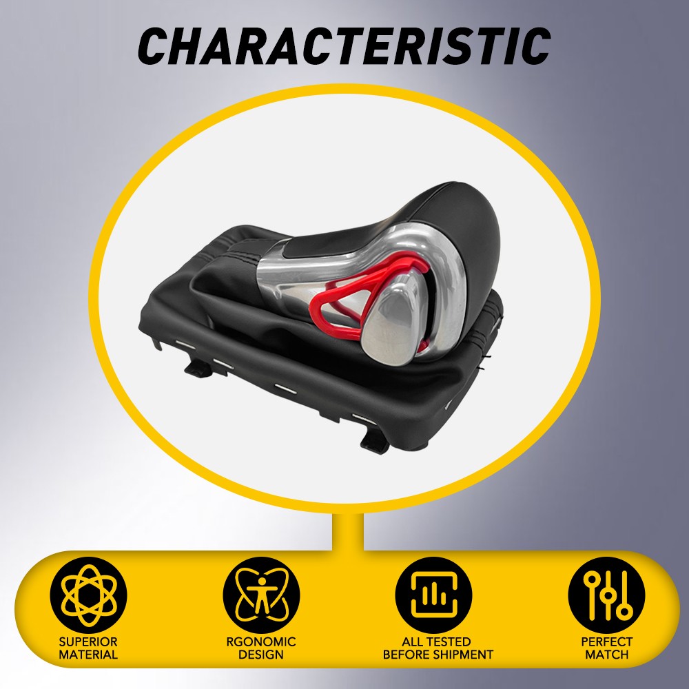 Gear Shift Knob Shifter Leather Gaiter Boot Cover Black Fit Audi A4 A5 A6 Q5 Q7