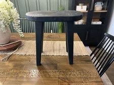 Woodland Tall Carved Wood Table Black - Threshold