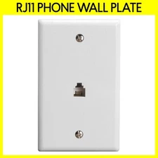 RJ11 Phone Single Port Wall Plate 6P4C White Telephone Line Modular Faceplate
