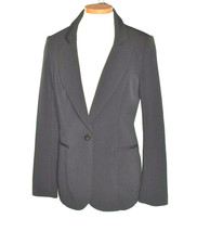 BLACK WHITE One Button Classic Blazer Jacket Women's Size 4