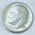 1954 Roosevelt 10c Dime 90% Silver Circulated Coin #7805