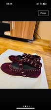 Zara - Suede Ballerinas With Studs , Size 5