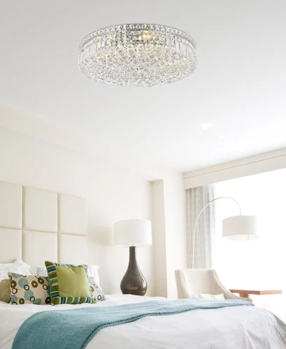 Elegant Lighting V2030F24/RC Maxime 9 Light 24"W Flush Mount Drum - Chrome - Picture 9 of 12