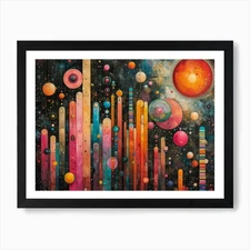 Analog Fusion: A Tapestry of Mixed  Framed Wall Art Poster Canvas Print Picture
