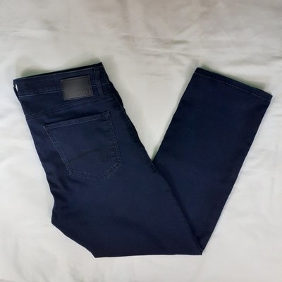 Mavi Jeans Zach Mens 36x30 Blue Dark Wash Straight Leg Stretch 5 Pocket Logo