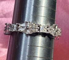 New Moissanite Wedding/Anniversary Band Ring Size 8 Baguette Prong