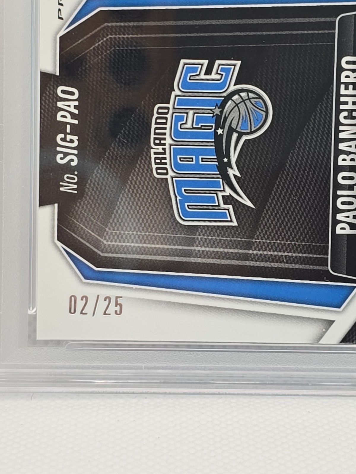 Paolo Banchero *2/25* Auto PSA 10 2024 Prizm Black BLUE SHIMMER #SIG-PAO Magic view 2