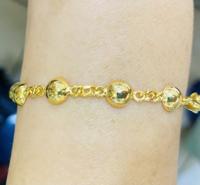 16K massives Gelbgold Kugel Miami kubanisches Gliederarmband 5,6 GM 6,5 Zoll