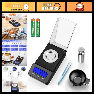High Precision 50g Milligram Scale, Portable Jewelry & Powder Scale .001g Accura - Image 1 of 4