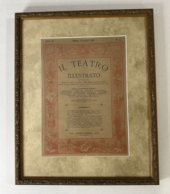 Antique Framed  Il Teatro Illustrato  1883 Italy - Opera