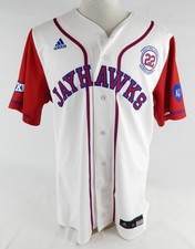 2025 Kansas Jayhawks #14 Game Used White Jersey Buck O'Neil Patch Baseball 46 20