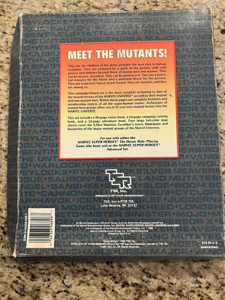 The Uncanny X-Men Campaña Especial Marvel Super Heroes TSR #6896 - Juego Completo Foto 4 de 4