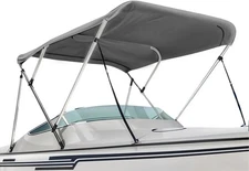 Seal Skin 3 /4 Bow Bimini Top Marine Grade Waterproof Canopy Cover W/ Frame Gray