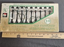 VTG 10 Old Fashioned Working Street Lamp Post Lights Christmas Village 80s-90s