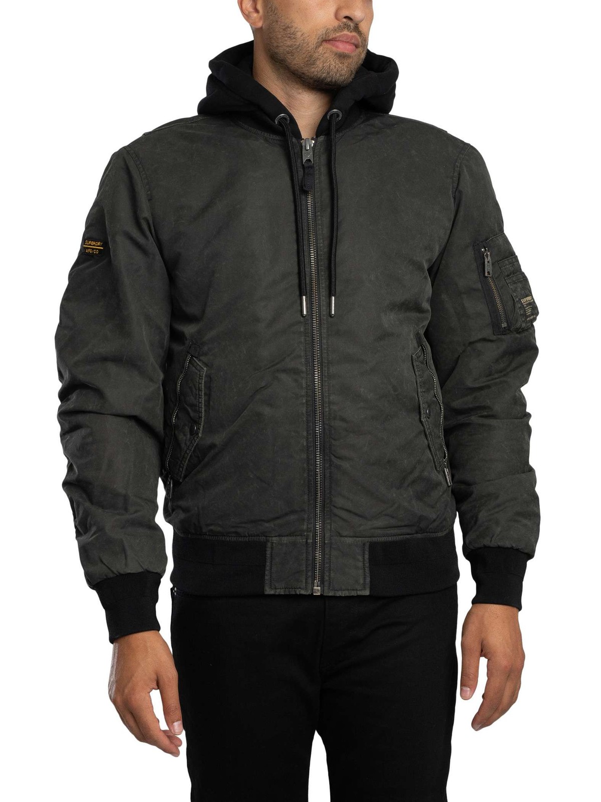 Superdry Men's Washed Dark Green Military Ma1 Bomber Jacket - Image 2