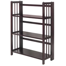 3-Shelf Folding Stackable Bookcase 27.5" Wide Bookshelves Open Storage Cabinet