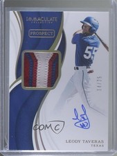 2019 Panini Immaculate Prospect Gold 14/25 Leody Taveras #PPA-LT Patch Auto 2d9