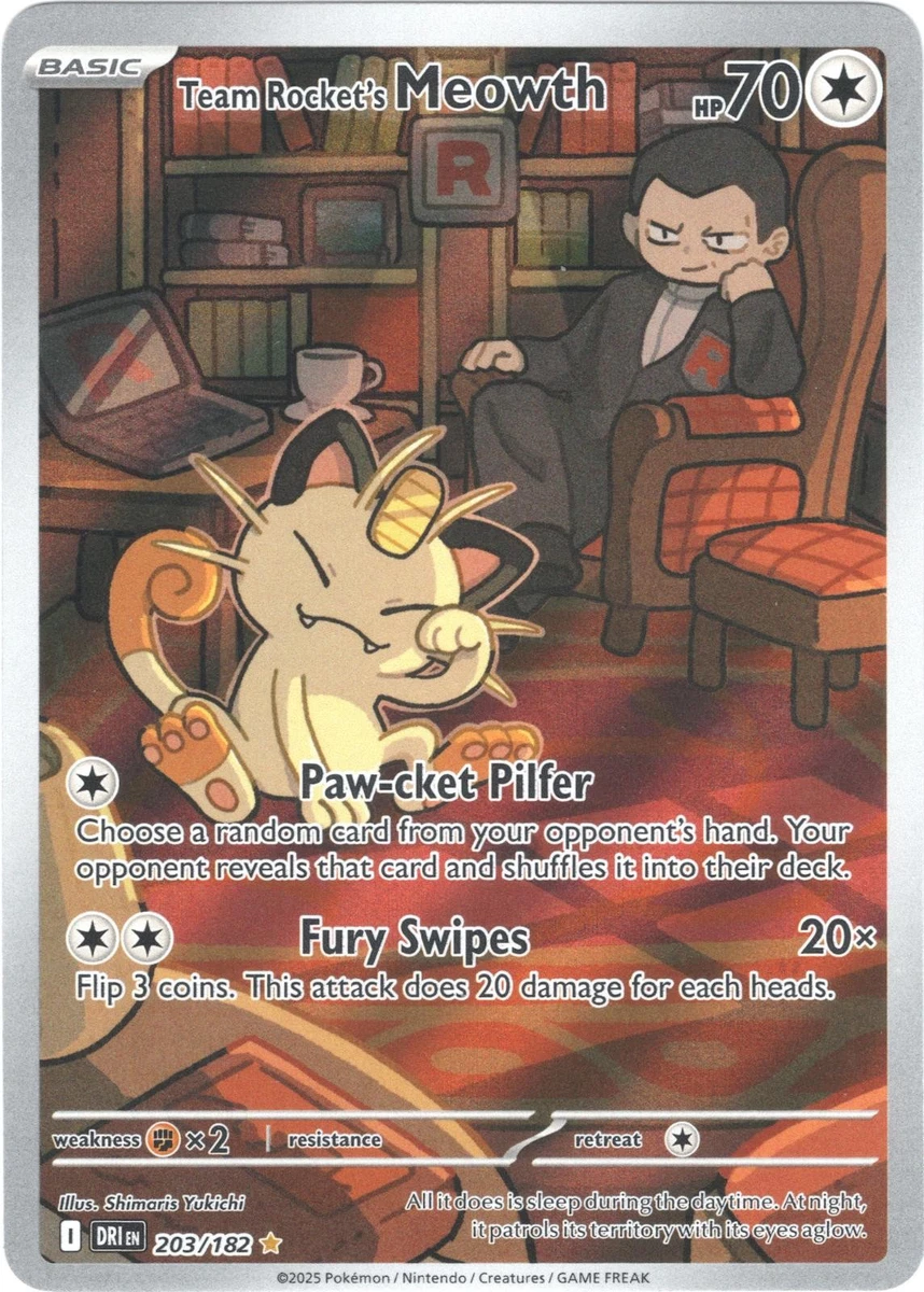 25+ Team Rocket's Meowth 203/182 Sv10: Destined Rivals for sale
