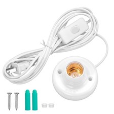 1 Pcs 9.84 ft Light Socket with Cord E26/ E27 Bulb white