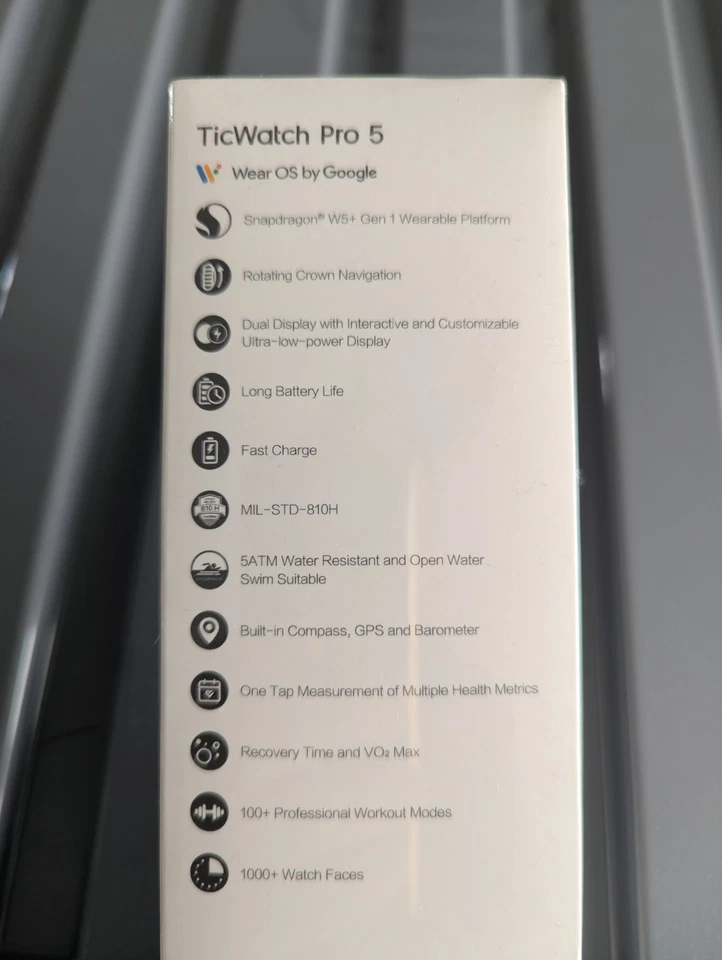 TicWatch Pro 5 Smartwatch - Water OS -Brand new unopened - Image 4 of 4
