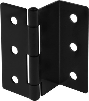 6 Pcs 3'' High Half-Surface Chest Hinges,Black Offset Hinge for 1'' Thick Door Pan