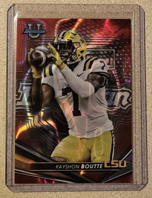 Kayshon Boutte 2022 Bowman's Best SSP Red Lava Refractor RC #d /5 - Patriots  