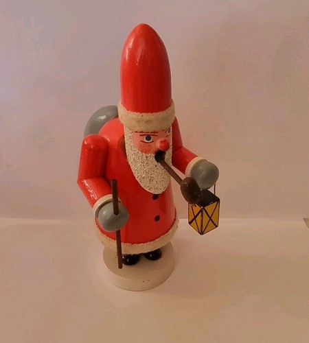 DDR Erzgebirge Räuchermann Nikolaus Weihnachtsmann Sack u Rute ca 18,7cm !