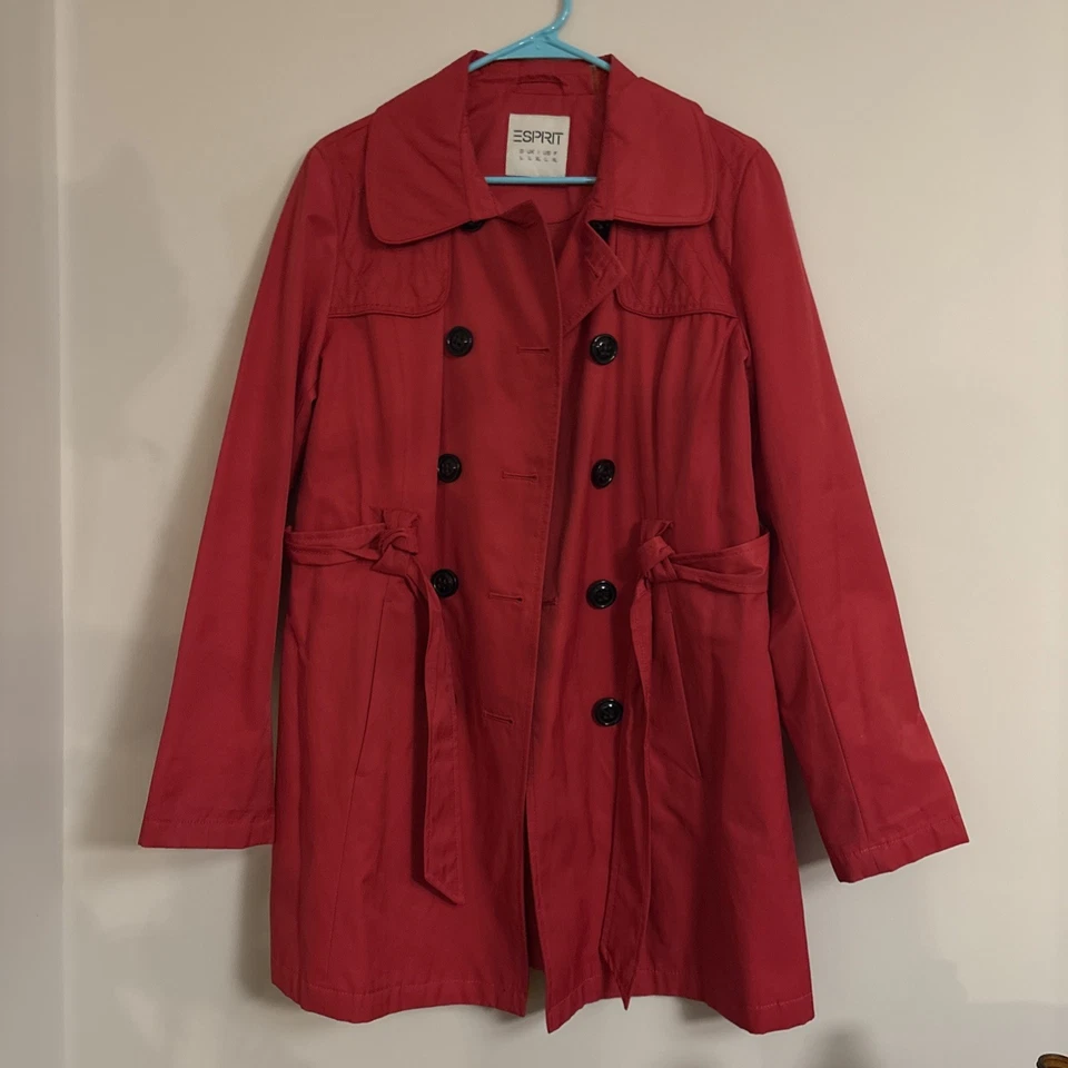 Gabardina roja mediana para mujer Esprit roja Foto 2 de 4
