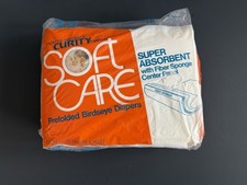Vtg CURITY Soft Care Super AbsorbingCloth Diapers 12/pack 14.5X 20  Open Package